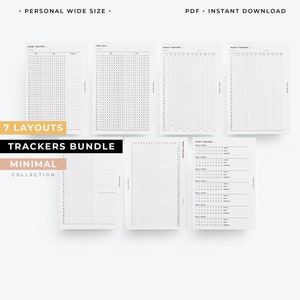 Personal Wide Planner Inserts: Trackers Bundle (PDF Download)