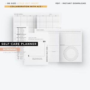 B6 Size, Foldout Self-care planner  | Collaboration with Alo