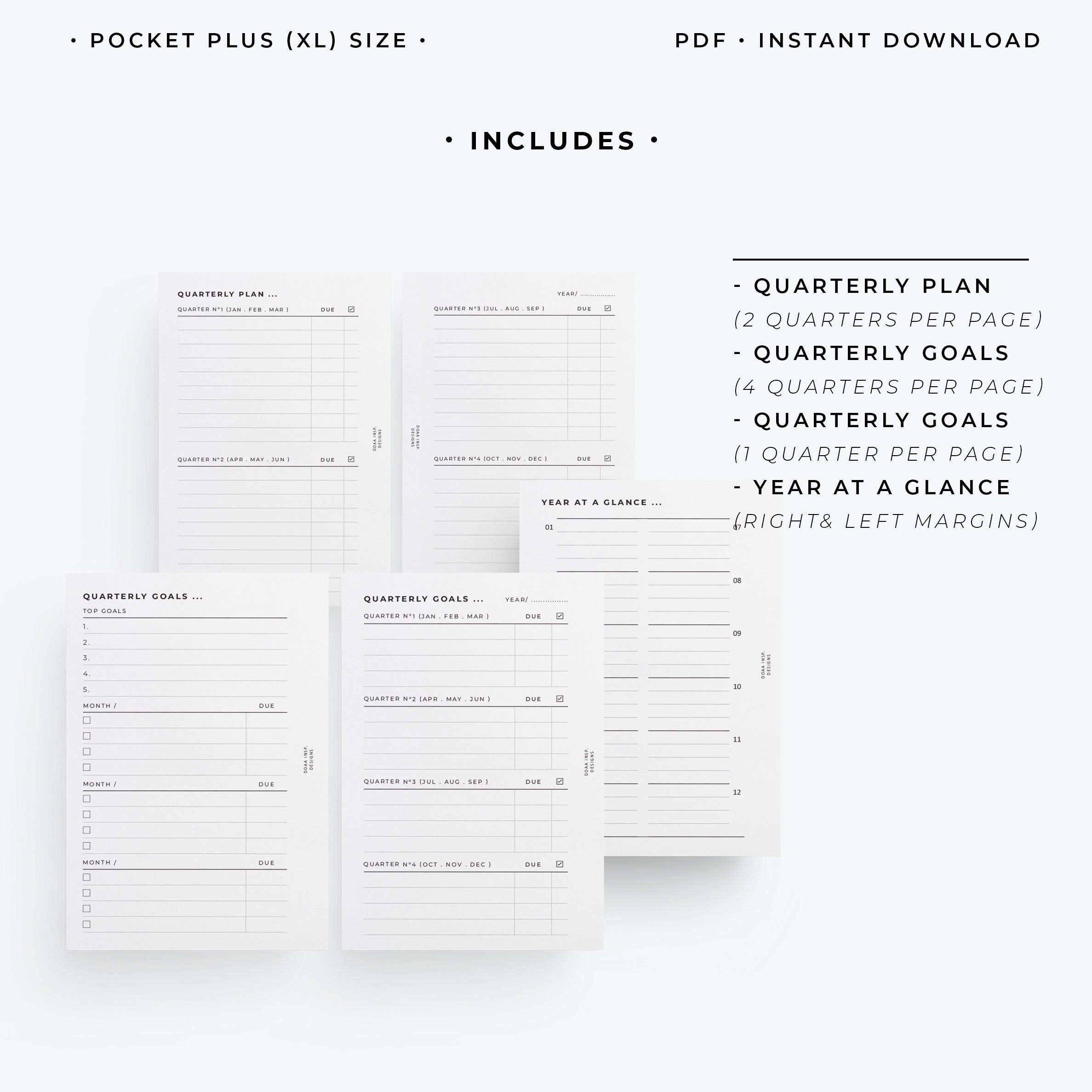 Plus Planner Pocket Plus Goal Planner Printable: Quarterly & Yearly Planning ...