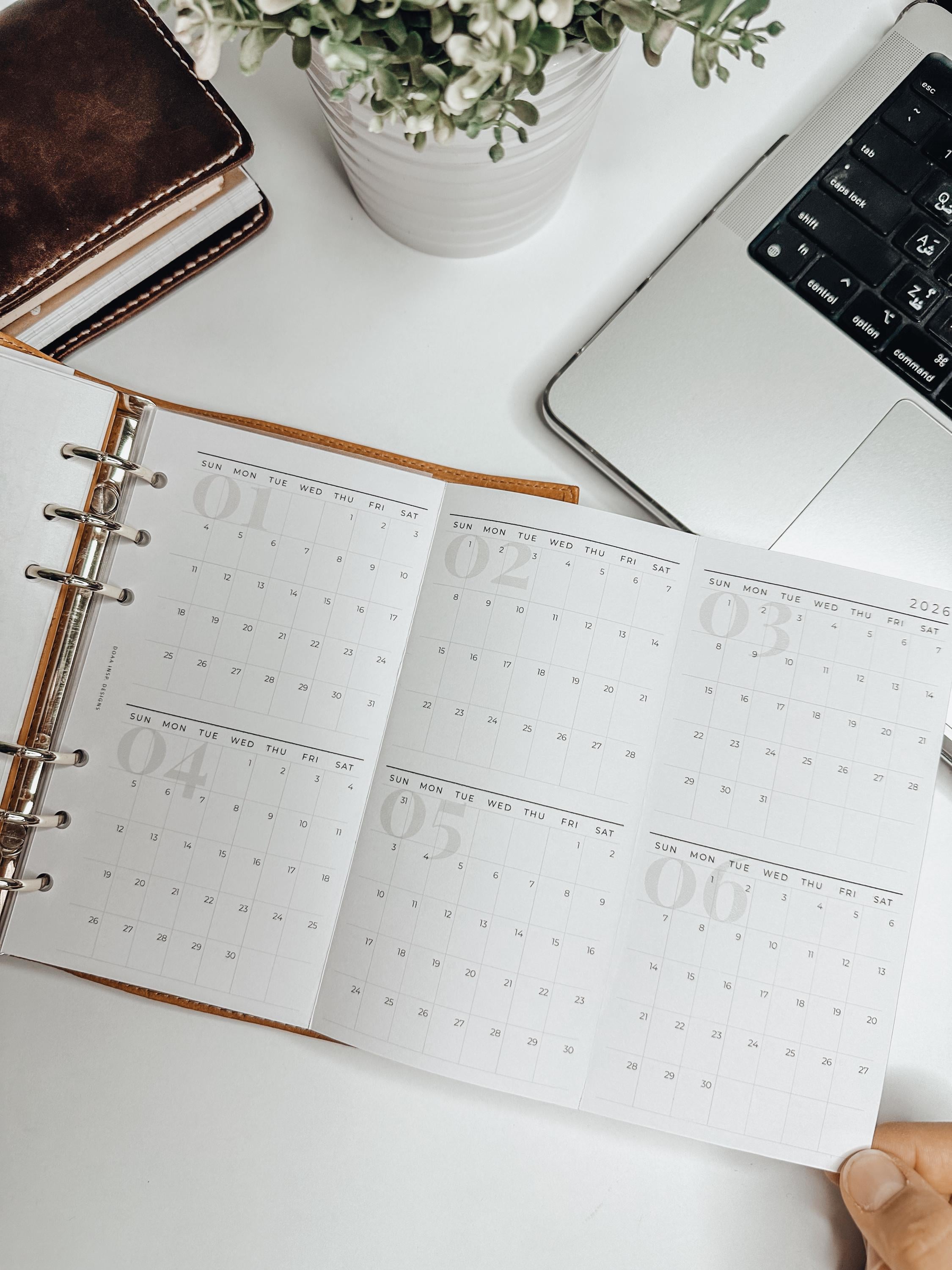 2026 Personal Foldout Monthly Calendar Insert | Modern Printable - Etsy