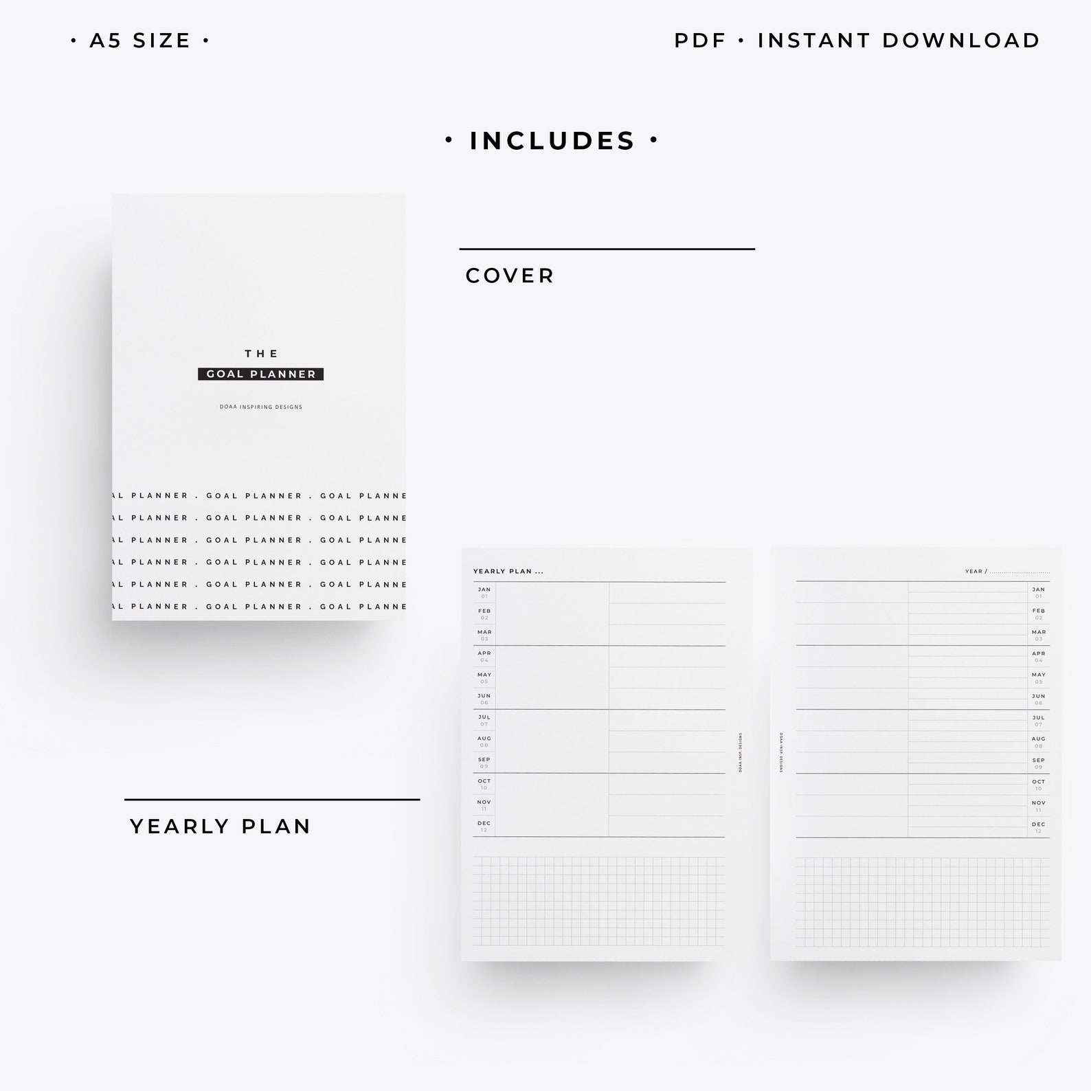 A5 Goal Planner Printable A5 Goal Setting Template A5 New - Etsy