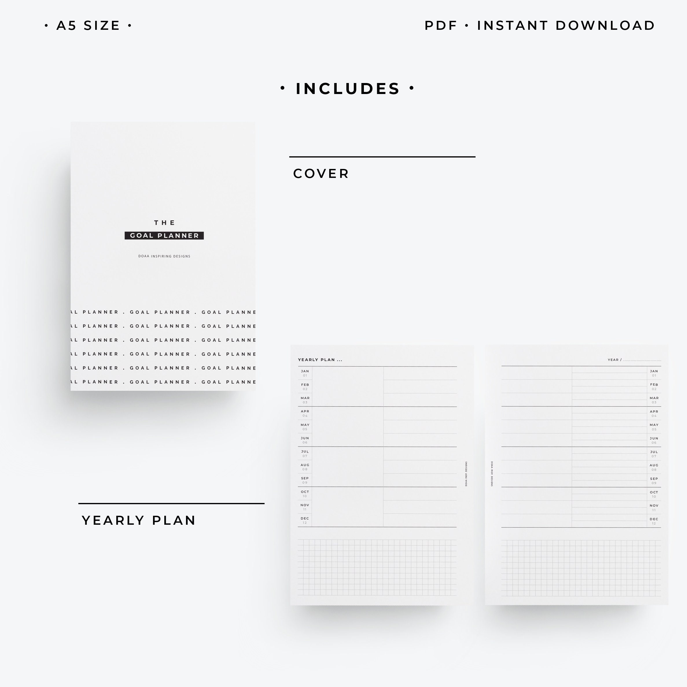 A5 Goal Planner Printable A5 Goal Setting Template A5 New - Etsy