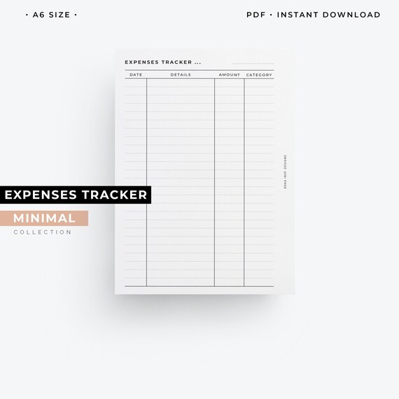 A6 Expenses Tracker A6 Spending Tracker Printable Planner | Etsy
