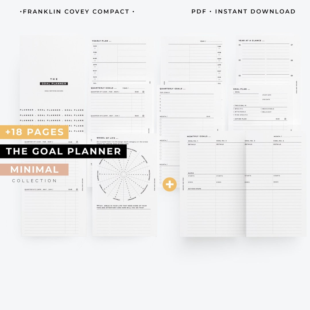 FCC, Goal Planner Printable, Franklin Covey Compact Goal Setting