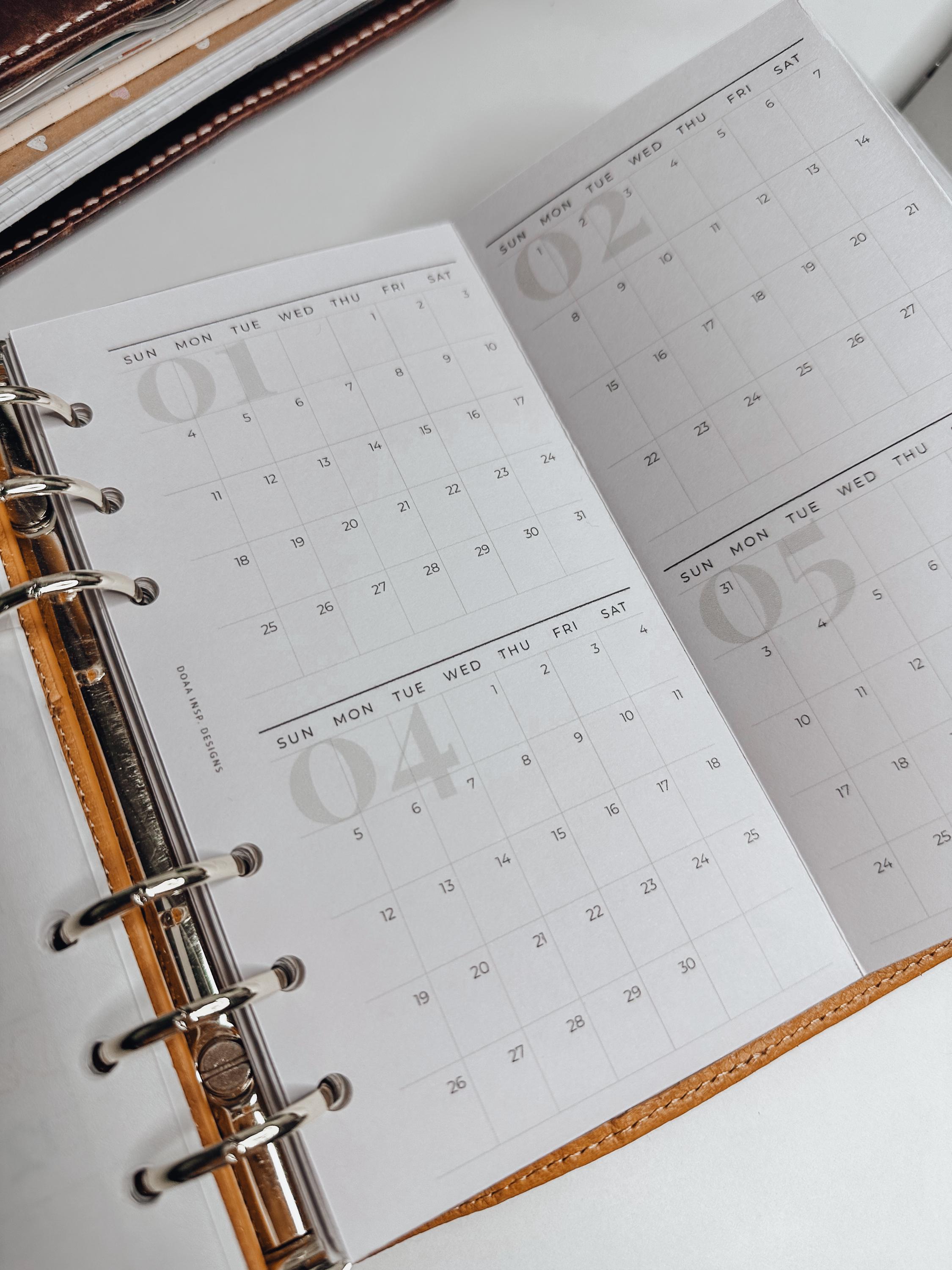 2026 Personal Foldout Monthly Calendar Insert | Modern Printable - Etsy