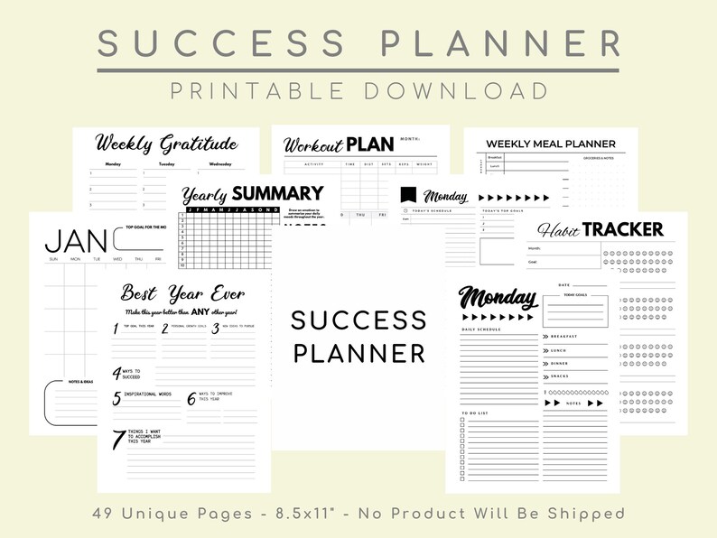 Success Planner Goal Setter Goal Planning Success Tracker Etsy Australia