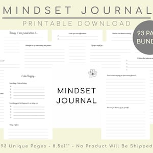Mindset Journal, Daily Affirmation, Law Of Attraction, Reflection, Manifestation, Positive Affirmations For Women