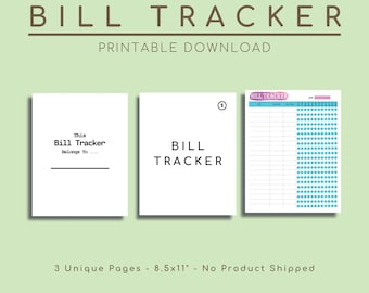 Bill Tracker Payment Organizer, Payment Options Account, Monthly Bills Due Calendar Book, Spreadsheet Log, Checklist