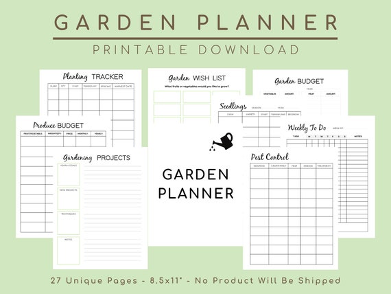 Garden Planner, Gardening Supplies, Garden Gifts, Gardening Accessories, Equipment, Plants Journal, Harvest Calendar