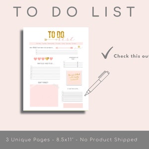 To Do List Template, Task Manager Printable, Day Organizer PDF, Daily ...
