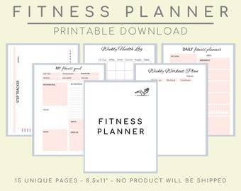 Fitness Tracker Planner, Health and Fitness Motivation For Women, Exercise Challenge, Weight Loss Goals, Workout Chart