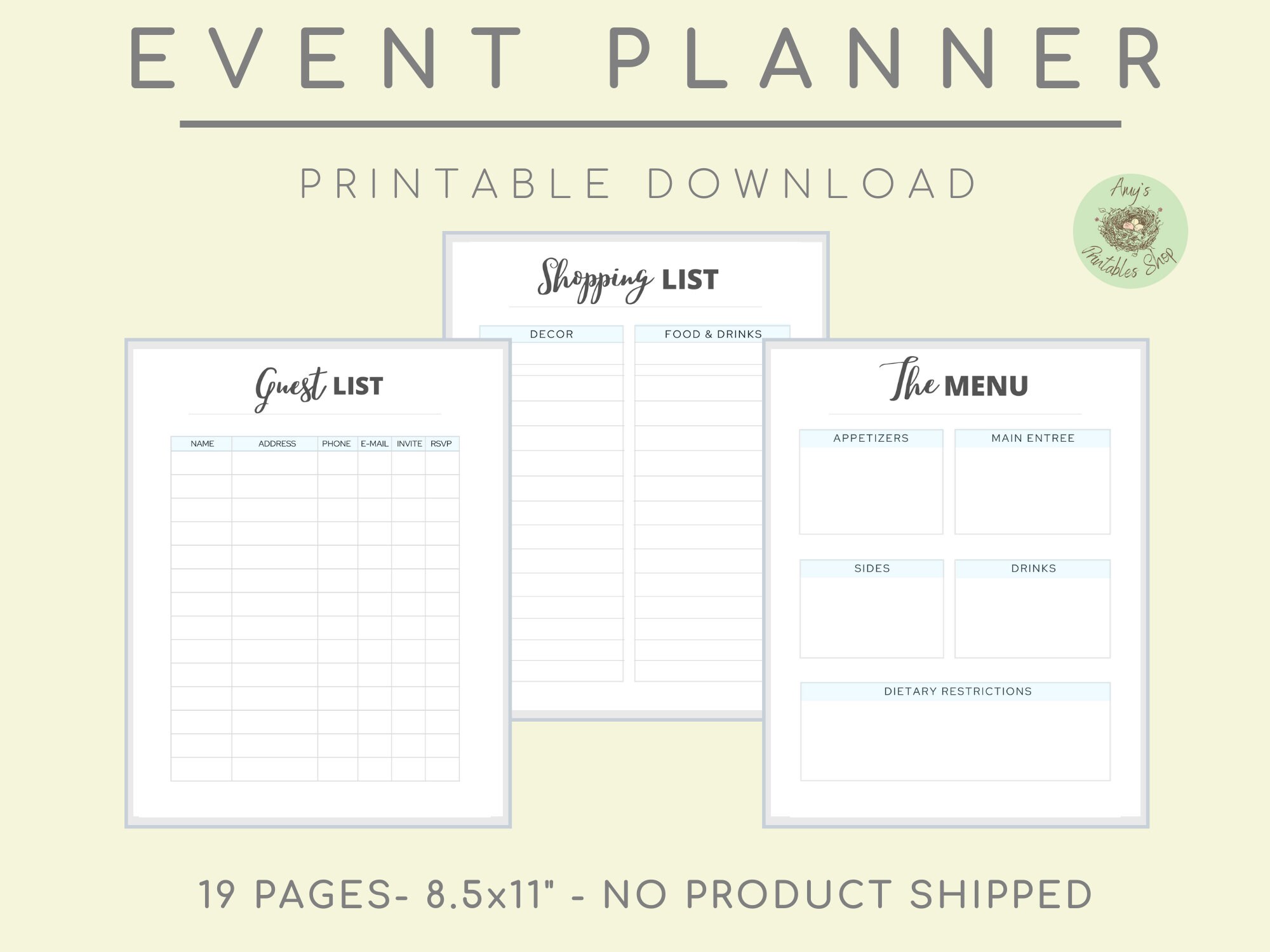 Event Planner Party Planner Calendar Schedule Coordinator