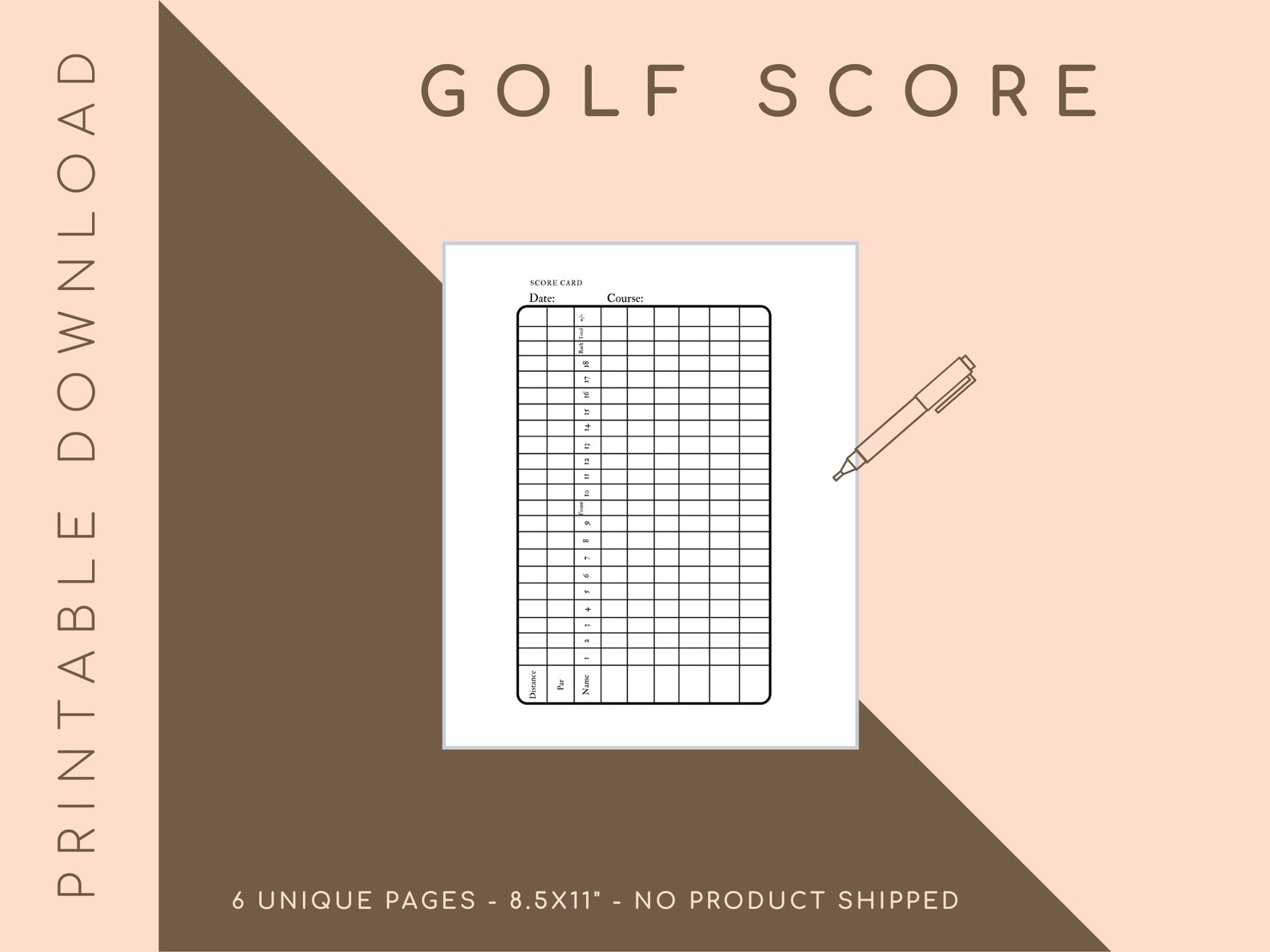 Golf Score Golf Score Card Dad Gift Golfing Accessories Etsy Golf Score Golf Score Card Dad Gift Golfing Accessories Etsy