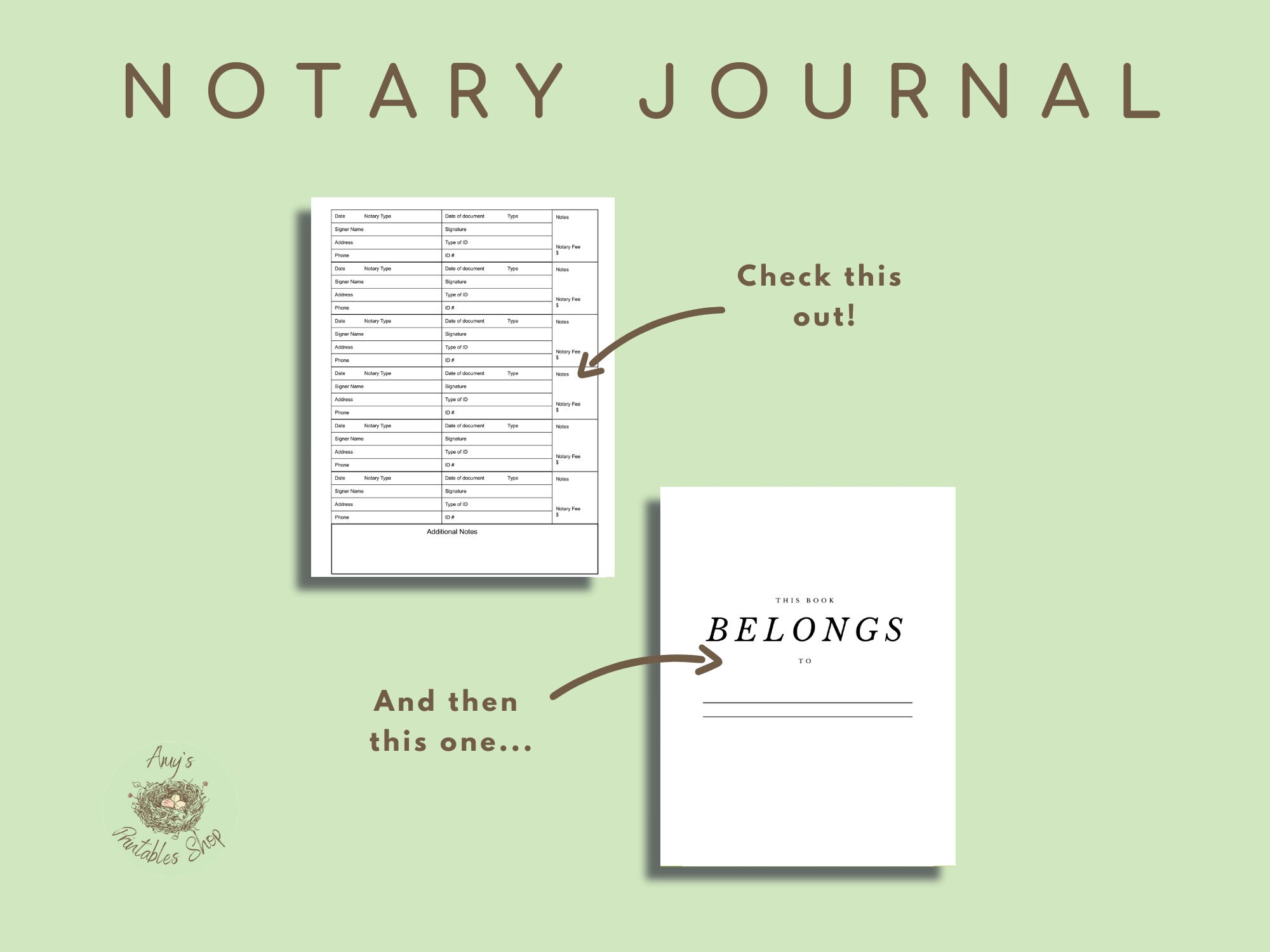 Notary Journal Notary Public Signing Agent Form Supplies Etsy
