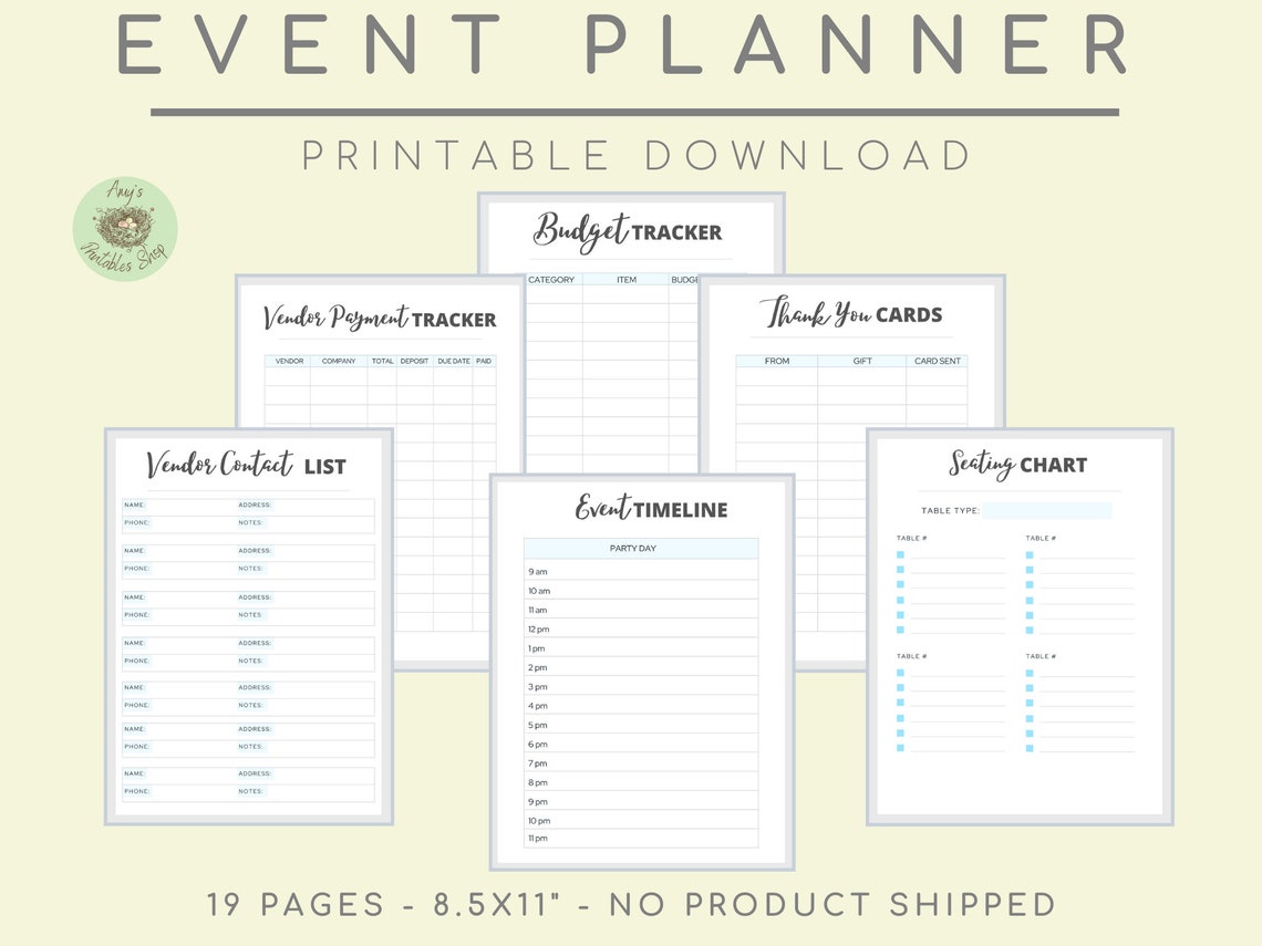 Event Planner Party Planner Calendar Schedule Coordinator