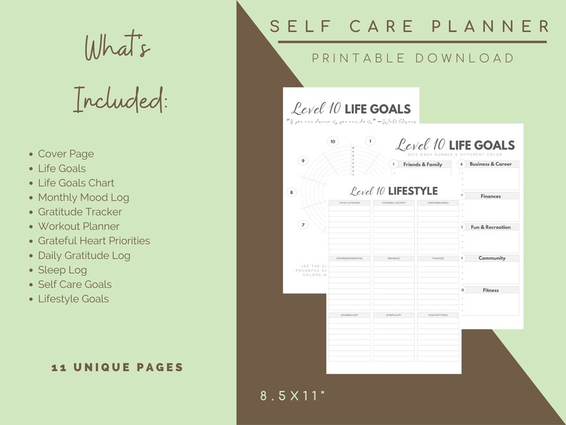 Self Care Planner Self Care Wheel Ideas Checklist Routine Etsy