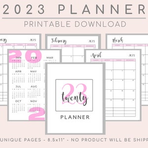 2023 Kalender Printable, Wochenkalender, Wochenplaner Tagebuch, Monatsvorlage, Planer Printable