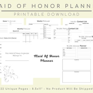 Maid Of Honor Planner, Wedding Planner, Bachelorette Party, Bridesmaid Gifts, Wedding Book, Bridesmaid Duties