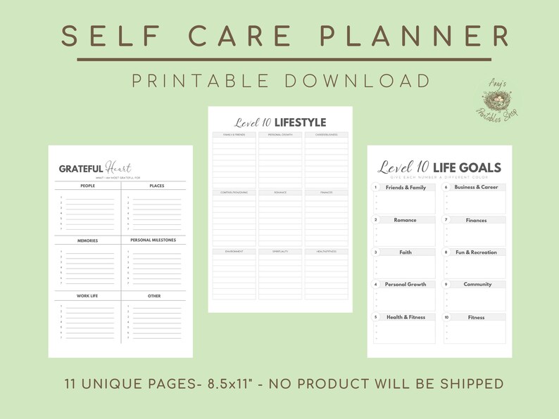 Self Care Planner Self Care Wheel Ideas Checklist Routine Etsy