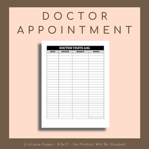 Doctor Appointment Journal, Health Care Wellness Notes, Medical ...