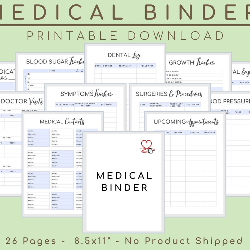 Medical Binder Etsy