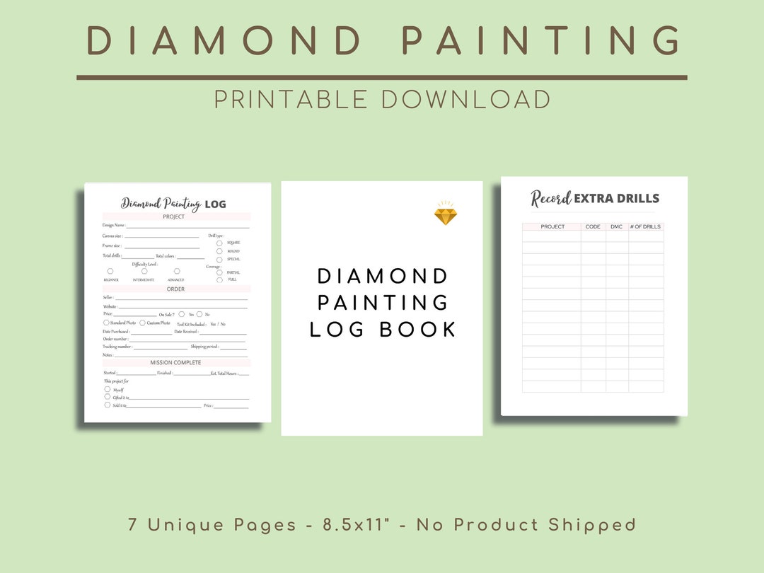 Diamond Painting Journal, DIY Paint by Diamonds Organizer, Project Planner, Notebook, Log