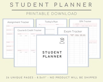 Student Planner, College Student Academic CV Calendar, Back To College Weekly Planner, Book, Schedule Tracker, Journal