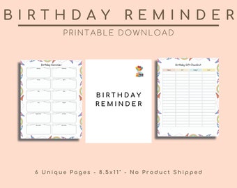 Birthday Reminder Template - Etsy