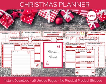 Christmas Planner , Christmas Printable, Holiday Planner, Organizer, Gift List, To Do List, Xmas