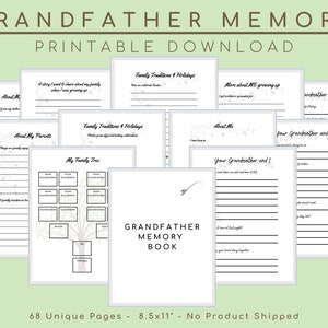 Grandfather Memory Book, Grandpa Legacy Book, Grandparent Keepsake Journal, Guided Questions Planner, Grandparent Gifts