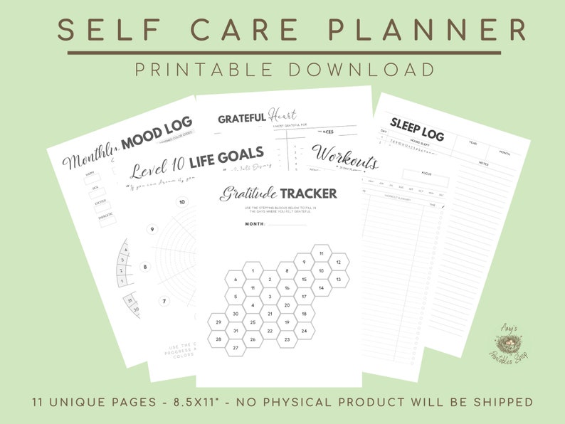 Self Care Planner Self Care Wheel Ideas Checklist Routine Etsy