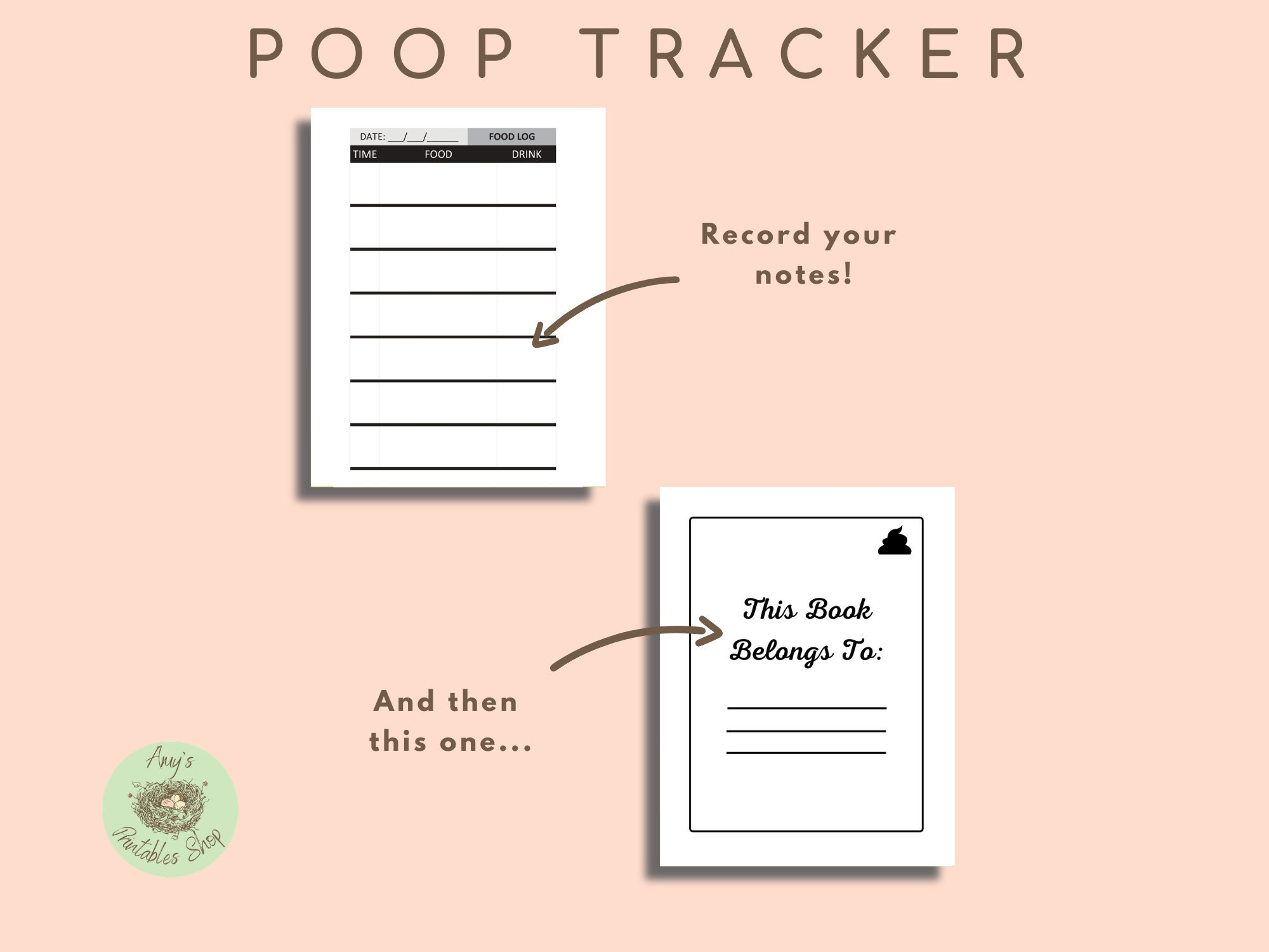 Poop Tracker Bristol Chart Stool Journal Types Of Poop Etsy
