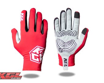 KGL Origin Rood Korte Sim Racing Handschoenen (Lycra), Touchscreen, Karting