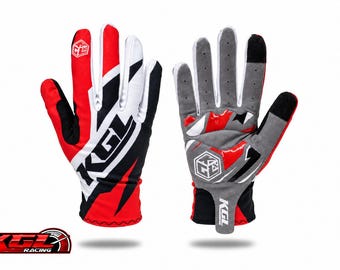 Phantom Grip (Rood/Wit/Zwart) KGL Korte Sim Racing Handschoenen (Lycra), Touchscreen, Karting