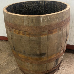 3/4 Whisky Barrel 70cm Tall  Oak Planter/Tub Tree Shrub Bush Flower