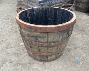 Solid Oak Whisky Barrel oak planter/tub