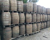 SOLID OAK WHISKY Barrel 40 Gallon Wooden Keg Water Barrels Pub Table.
