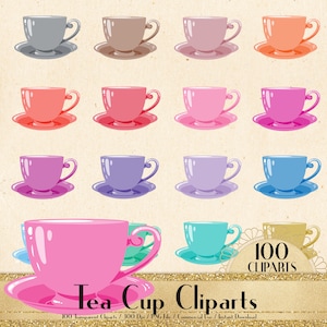 Cliparts 100 Tasse à thé, Cliparts Garden Party, Clipart charmant, Clipart PNG 100, Clipart Planner, Clipart de la Saint-Valentin, Tea Time, Tea Party