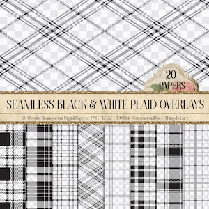 Op de afbeelding: Een set van 20 digitale papieren met naadloze zwart-witte ruitpatronen. De papieren zijn 30,5 cm x 30,5 cm en 300 dpi. Ze zijn perfect om een ​​touch van klassieke stijl toe te voegen aan je digitale projecten.