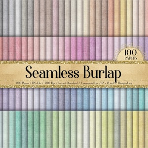 100 Seamless Realistic Burlap Texture Digital Papers 12x12&quot; 300 Dpi Planner Paper Instant Download Commercial Use Wedding Shabby Chic Linen