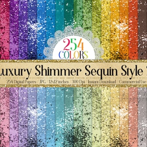 254 Luxury Shimmer Sequin Style 2 Digital Papers Commercial Use confetti sequin party sparkle sequin party glittery pearlescent sequins