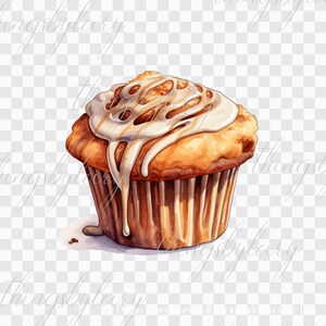 16 Watercolor Cupcakes Vol 1 PNG Images Instant Download Commercial Use ...