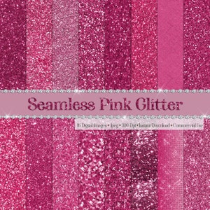 16 Seamless Pink Glitter Digital Papers 12" 300 dpi commercial use instant download sparkle digital glitter seamless gold seamless glitter