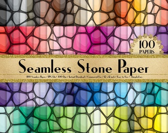 100 Seamless Stone Papers in 12" x 12",300 Dpi Planner Paper,Commercial Use,Scrapbook Papers,Rainbow Paper,100 Texture Paper
