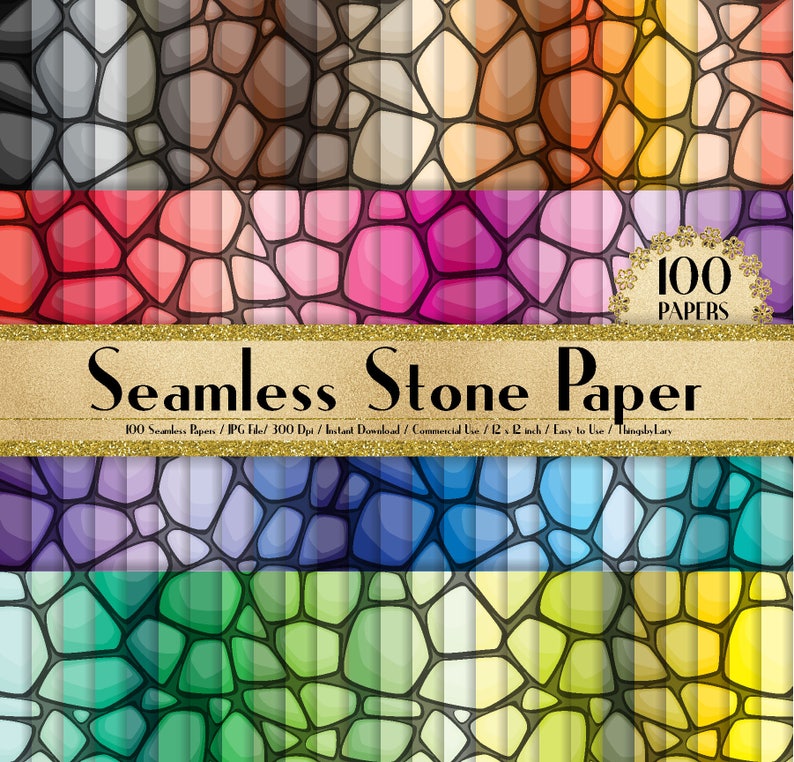 100 Seamless Stone Papers in 12 X 12300 Dpi Etsy