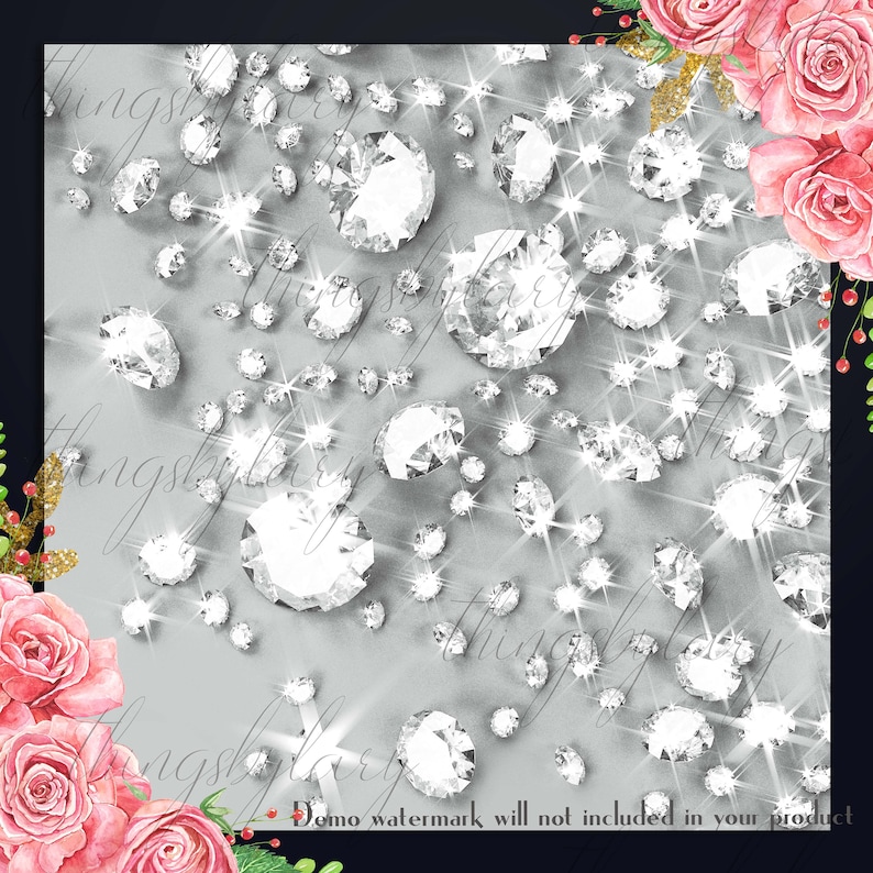 100 Bling Bling Real Diamond Background Digital Papers 12x12" 300 Dpi ...
