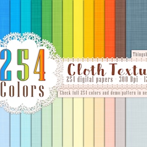 254 Rainbow Paper Cloth Texture Digital Papers 12 inch 300 Dpi Instant Download, Commercial Use, Over 100 Color Kit, Scrapbooking fabric kit