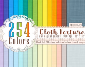 254 Rainbow Paper Cloth Texture Digital Papers 12 inch 300 Dpi Instant Download, Commercial Use, Over 100 Color Kit, Scrapbooking fabric kit