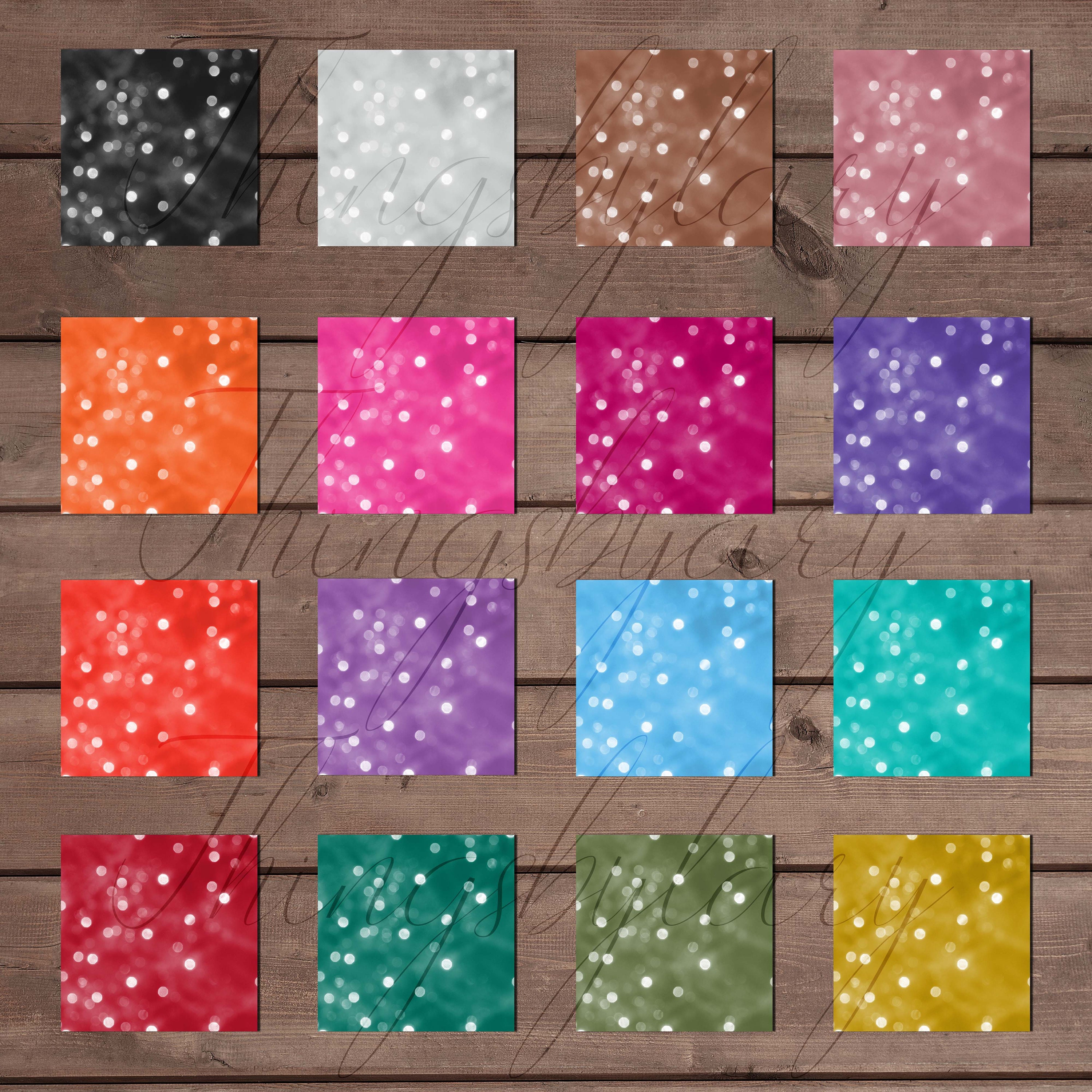 100 Realistic Blurred Bokeh Digital Papers 12x12" 300 Dpi Planner Paper ...