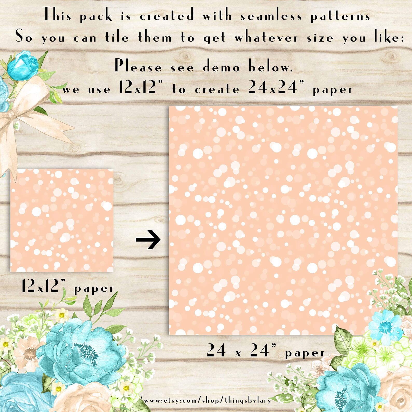 100 Seamless Dot Bokeh Background Papers 12 Inch 300 Dpi Instant ...